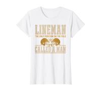 Lineman The Only Position Called A Man Football Player Camiseta gráfica económica, Mujer, Blanco, XL
