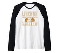 Lineman The Only Position Called A Man Football Player Camiseta Manga Raglan
