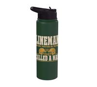 Lineman The Only Position Called A Man Football Player Stainless Steel Insulated Water Bottle