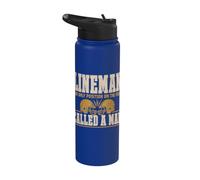 Lineman The Only Position Called A Man Football Player Stainless Steel Insulated Water Bottle