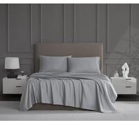 Linen Closet Juego Completo de sábanas de algodón Gris Claro de 4 Piezas