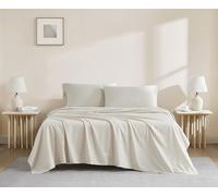 Linen Closet Juego de sábanas de algodón orgánico Beige, tamaño King, 4 Piezas