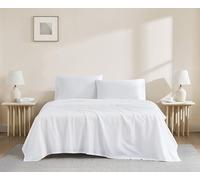 Linen Closet Juego de sábanas de algodón orgánico Blanco ártico