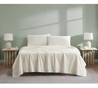 Linen Closet Juego de sábanas de algodón orgánico Fresh Ivory King de 4 Piezas