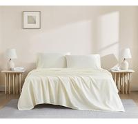 Linen Closet Juego de sábanas de algodón orgánico Fresh Ivory Twin XL