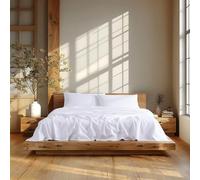 Linen Closet Juego de sábanas de percal 100% algodón de 160 g/m², tamaño King, Color Blanco ártico