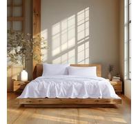 Linen Closet Juego de sábanas de percal 100% algodón de 160 g/m², tamaño Queen, Cristal escarchado