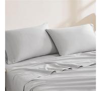 Linen Closet Luxury Cotton - Juego de 2 Fundas de Almohada de algodón orgánico de 144 Hilos, tamaño King, Color Gris Claro