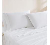 Linen Closet Luxury Cotton - Juego de 2 Fundas de Almohada estándar de algodón orgánico de 144 Hilos, Color Blanco ártico