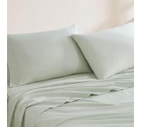 Linen Closet Luxury Cotton - Juego de 2 Fundas de Almohada estándar de algodón orgánico de 144 Hilos, Color Verde Claro