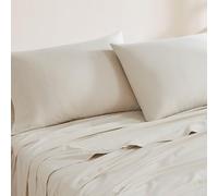 Linen Closet Luxury Cotton - Juego de 2 Fundas de Almohada estándar de algodón orgánico de 144 Hilos, Color Beige