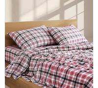 Linen Closet Soft & Cozy - Juego de sábanas de Franela 100% algodón, tamaño King, diseño de tartán de Cuervo
