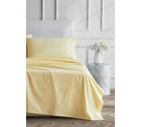 Linen Closet Ultimate - Juego de sábanas de percal Amarillo Claro para Cama Individual, 3 Piezas
