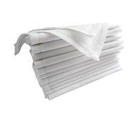 Linen Clubs Juego de 12 servilletas de tela blanca de gran tamaño, 20 x 20 pulgadas, con dobladillo cosido con acabado de esquina ingletada
