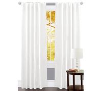 Linen Clubs Juego de 2 Cortinas 100% algodón Flameado Color Blanco, Paneles de Ventana de algodón con pestaña inversa, 50 x 72 Pulgadas, Lavable a máquina para un fácil Cuidado