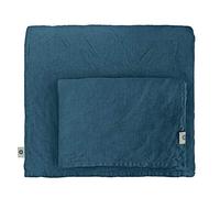 Linen & Cotton Juego de Ropa de Cama Alicia de Puro Lino - 100% Lino Lavado A La Piedra, 220 x 230cm (King), Azul Gasolina