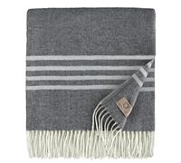 Linen & Cotton Manta Plaid de Sofá/Cama Brooklyn de 100% Pura Lana Merina,140 x 200cm, Gris