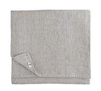 Linen & Cotton - Mantel de Lujo de Tela BJORN, Rectangular en Lino Lavado (Beige/Rayas Negras, 153 x 153cm)