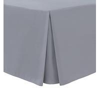 Linen Home Sábana bajera plisada de microfibra suave cepillada, de fácil cuidado, no necesita planchado (Super King, gris)