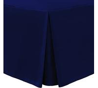 Linen Home Sábana con faldón plisada para cama Super King, color azul marino, de microfibra con cepillo suave, de fácil cuidado, sin necesidad de planchado