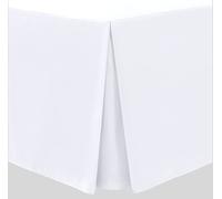 Linen Home Sábana de cenefa plisada de base blanca para cama individual, sábana de faldón de plataforma, microfibra suave cepillada, de fácil cuidado sin necesidad de planchado (individual, blanco)