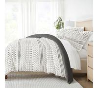 Linen Market Juego de Funda de edredón, Microfibra, Puerta grabada Gris, Individual/Individual Extra Largo