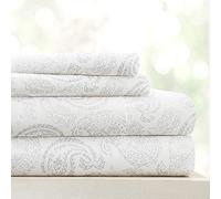 Linen Market Juego de sábanas ultrasuaves y refrescantes tamaño King de 4 Piezas, Duerme Mejor Que Nunca, Bolsillo Profundo para colchones de 40,6 cm, Gris Claro Floral