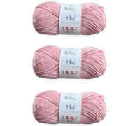 Linen Rayon Lyocell Blend - Hilo de lentejuelas, peso superfino (1), 5.29 onzas (3 hebras, 50 g/191 yardas por hebra), 10 rosa Sakura