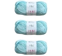 Linen Rayon Lyocell Blend - Hilo de lentejuelas, peso superfino (1), 5.29 onzas (3 hebras, 50 g/191 yardas por hebra), 06-azul aguamarina