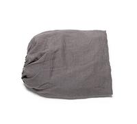 LinenMe Graphite Sábana Bajera Ajustada de Lino Crushed, 140 x 200 x 20 cm