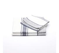 LinenMe Juego de Toallas de Mano Tuscany Indigo White 2 Big 2, Fabricadas en Europa, Toallas de baño, Lino Europeo, Lavables a máquina, súper absorbentes, 100%