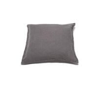 LinenMe Lino Funda de Cojin Steel Grey Terra Fringe, 30 x 50 cm