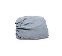 LinenMe Slate Blue Sábana Bajera Ajustada de Lino Crushed, 140 x 200 x 20 cm