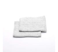 LinenMe Toallas de Mano y de Invitados de Lino en Color Militar Blanco Modelo Stitch, 46 x 65 cm, Hecho en Europa, Ropa de baño, Ropa de Cama Europea, Lavado a máquina, Super Absorbente