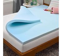 LINENSPA 2" Gel Infused Memory Foam Mattress Topper, Twin XL, Blue