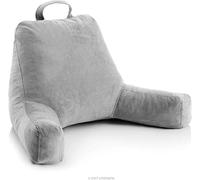 Linenspa Almohada de Lectura con Espuma Viscoelástica Triturada - Cojín Respaldo Apoyo Lumbar, Relajarse y Leer - Funda Suave de Velour
