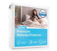 LINENSPA Protector de colchón, prémium, de tela suave, 100% impermeable, hipoalergénico, protección superior, sin vinilo