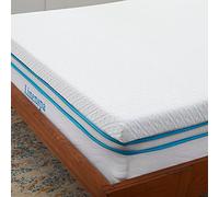 Linenspa Sobrecolchon Viscoelastico | Topper para colchon 90 x 200 cm | Grosor 7,5 cm | Con Gel y funda con cremallera lavable | Oeko-Tex