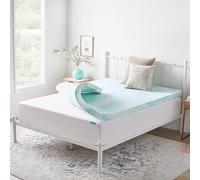 Linenspa Swirl Memory Foam Topper Cubrecolchón de Espuma viscoelástica con Espiral de Gel, Azul, Twin XL