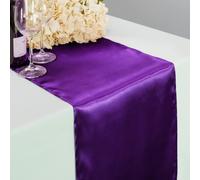 LinenTablecloth 14 x 108-Inch Satin Table Runner Purple