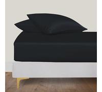 LINENWALAS Sábana bajera de bambú vegano orgánico con funda de almohada, bolsillo profundo de 16 pulgadas, la más suave, sedosa, fresca, ropa de cama de bambú tamaño emperador, 1 sábana bajera y 2