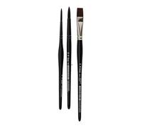 Lineo 41136 - Urban Sketching Set 635, juego de pinceles de 3 piezas con pincel plano y pincel redondo, pinceles artísticos finos para pintura al óleo, acrílica y acuarela