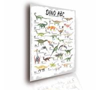 Lineo® Póster educativo de dinosaurios ABC para niños; póster de dinosaurio XXL, decoración para habitación infantil y aprendizaje del alfabeto; póster de animales decorativo para niños 42 x 62 cm