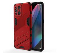 Liner Funda para OPPO Find X3 Pro Estuche, Carcasa de Antigolpes [Rugged Armour] Soporte Plegable Oculto Silicona TPU Bumper Anti-Caída Case para OPPO Find X3 Pro - Rojo