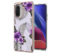 Liner Funda para Xiaomi Poco F3 / Mi 11i 5G, Diseño de Patrones Colores Elegante, Delgada a Prueba de Golpes TPU de Goma Suave Carcasa de Silicona Colorida para Xiaomi Mi 11i 5G - Flor Purpura