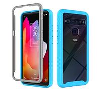 Liner Transparente Funda para TCL 10L / TCL 10 Lite, Estuche TCL 10L / TCL 10 Lite Antigolpes Ligero Caso PC Carcasa Doble Bumper Silicona TPU y Built-in Marco Anti-caída - Azul Claro