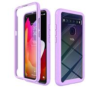 Liner Transparente Funda para TCL 10L / TCL 10 Lite, Estuche TCL 10L / TCL 10 Lite Antigolpes Ligero Caso PC Carcasa Doble Bumper Silicona TPU y Built-in Marco Anti-caída - Morado Claro