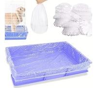 Lineros de jaula de 100 piezas, plástico transparente desechable jaula de conejo revestimiento de cobertura de cobertura película de inodoro para conejitos hurones chinchillas pájaros pequeños animal