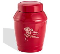 Lines Arte Urnas de tamaño Mediano de 5.7 Pulgadas para Cenizas humanas Adultas, urnas de cremación para Cenizas Adultas, urnas Decorativas de Rosas Rojas