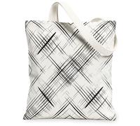 Lines - Bolsa de lona para mujer, moderna, minimalista, con esquinas, color negro, lavable, reutilizable, estética, ideas para viajes al aire libre, día de trabajo, lectura, 13 x 15 pulgadas